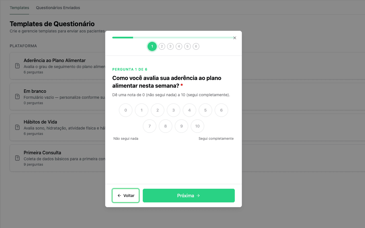 Envio automático de questionário